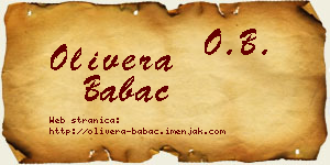 Olivera Babac vizit kartica